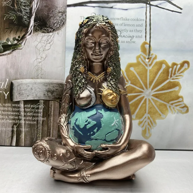 1pc 6 Statue Of Goddess GaiaResin Blue image 4