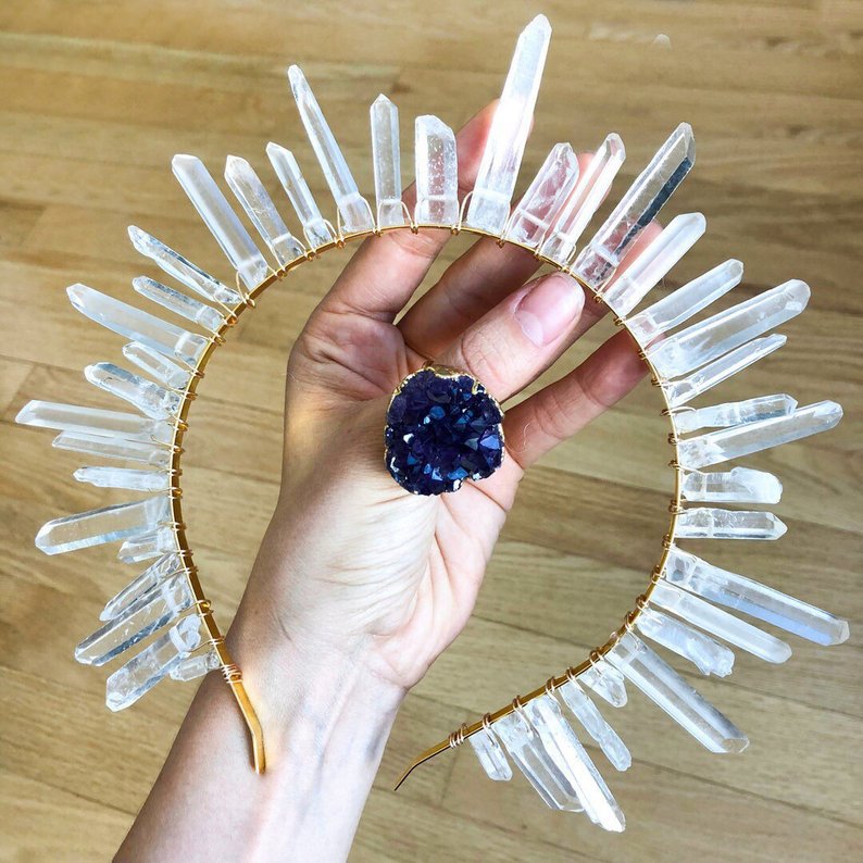 Crystal ice princess tiara quartz headbands