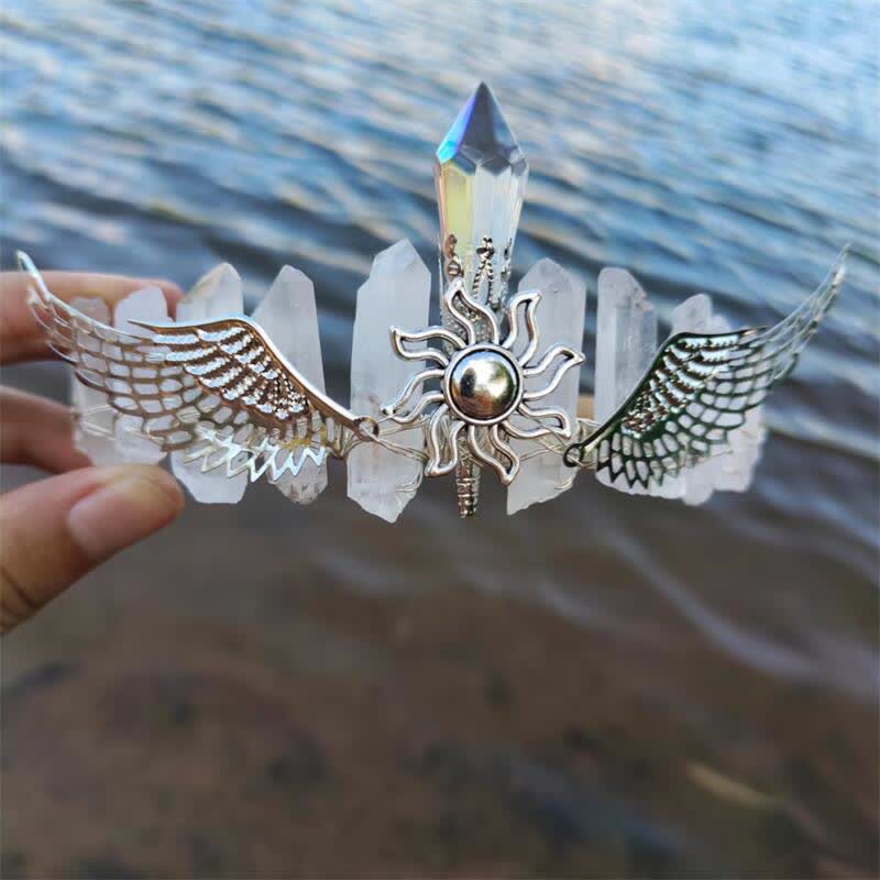 Sun With Wings Natural Crystal Crown