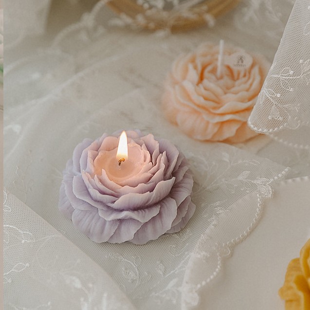 Peony flower candles