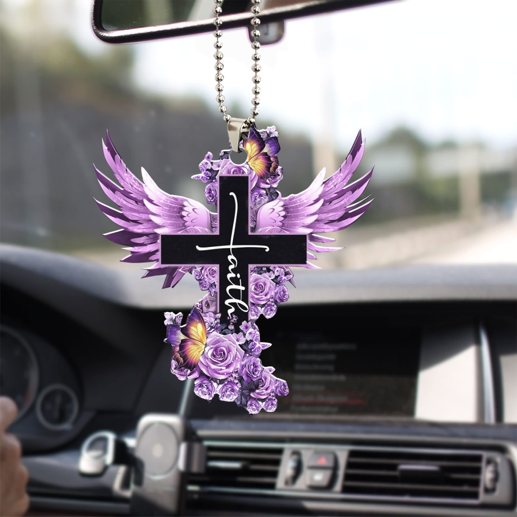 Faith Cross With Beautiful Butterfly Roses
