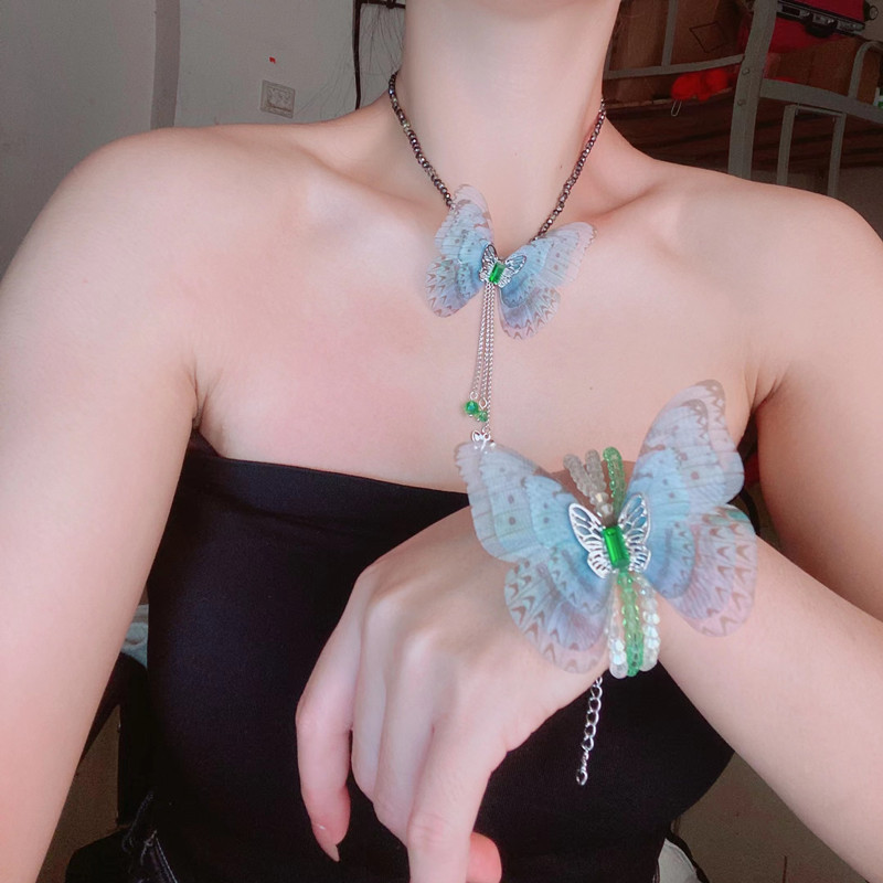 Fairy Butterfly Necklace Bracelet Set