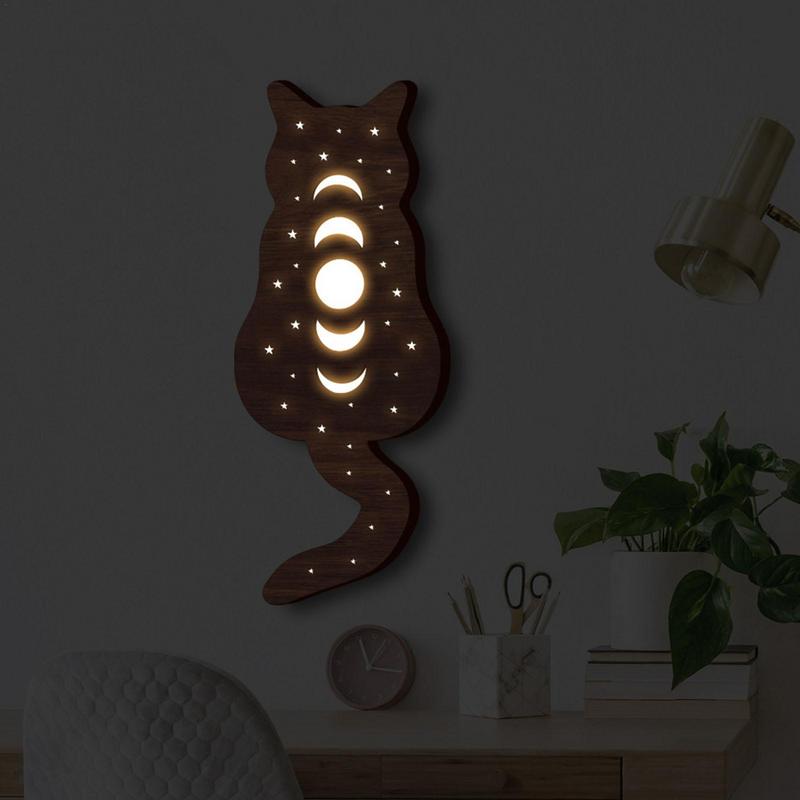 Butterfly Death Moth Cat Moon Sign Witchy Night light