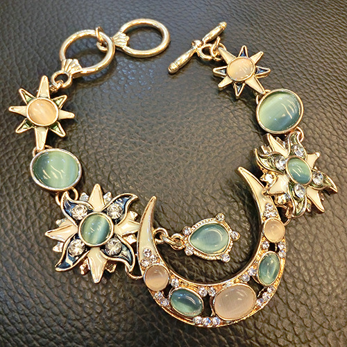Sun Moon Star Gemstone Bracelet