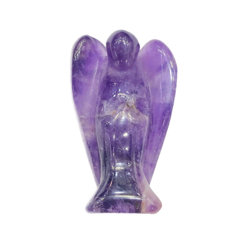 Natural Rose Quartz Angel Figurine-Luck & Love