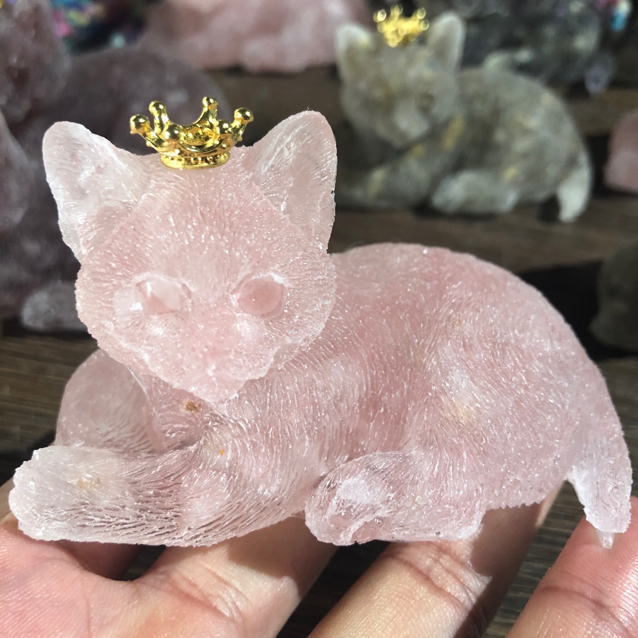 Natural Crystal Gemstone Cat