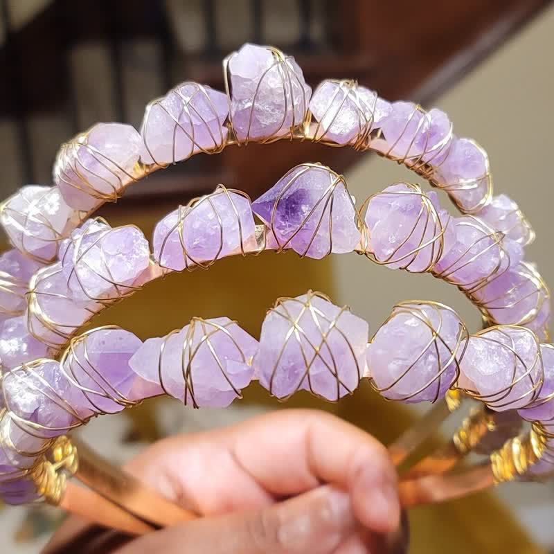 Handcrafted Hairpiece Amethyst Crystal Crow