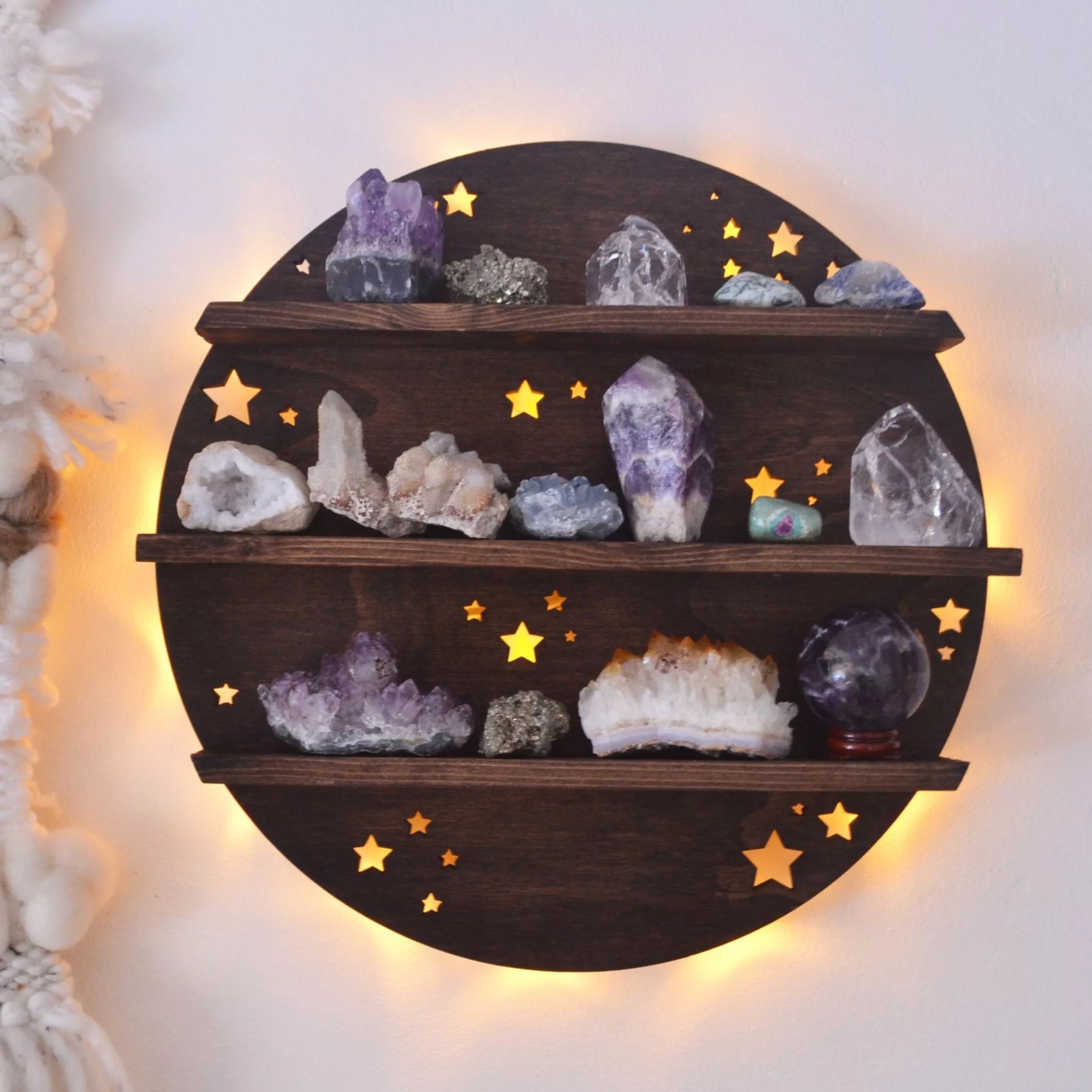 Full Moon Crystal Shelf Wall Lamp