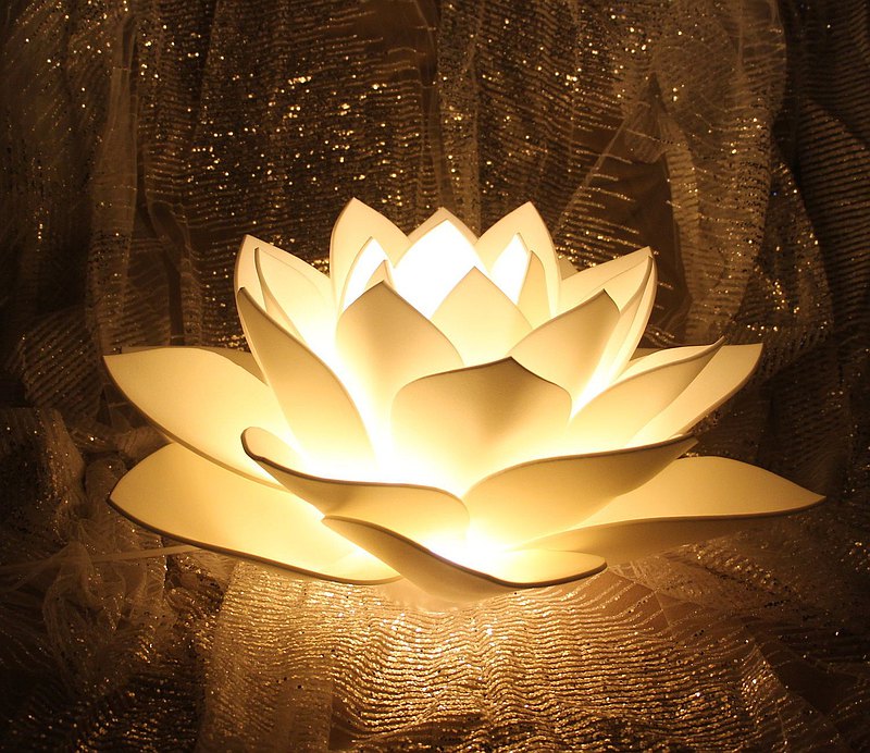 Flower lamp white Lotus floor lamp bedside lamp yoga room decor