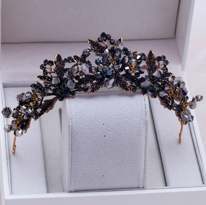 Handmade Mystical Black Stones Crown