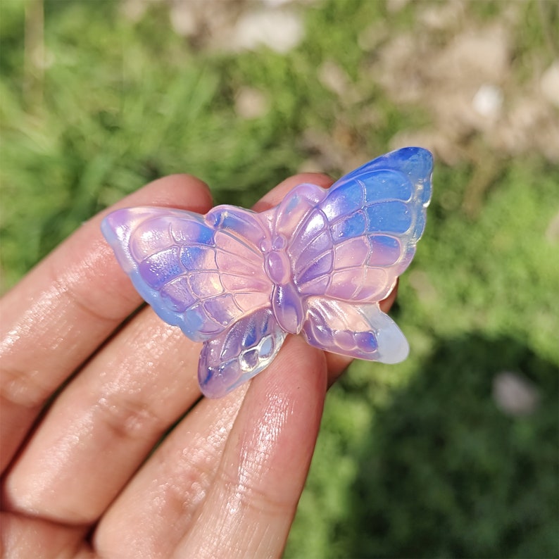 2" Natural Quartz Butterfly