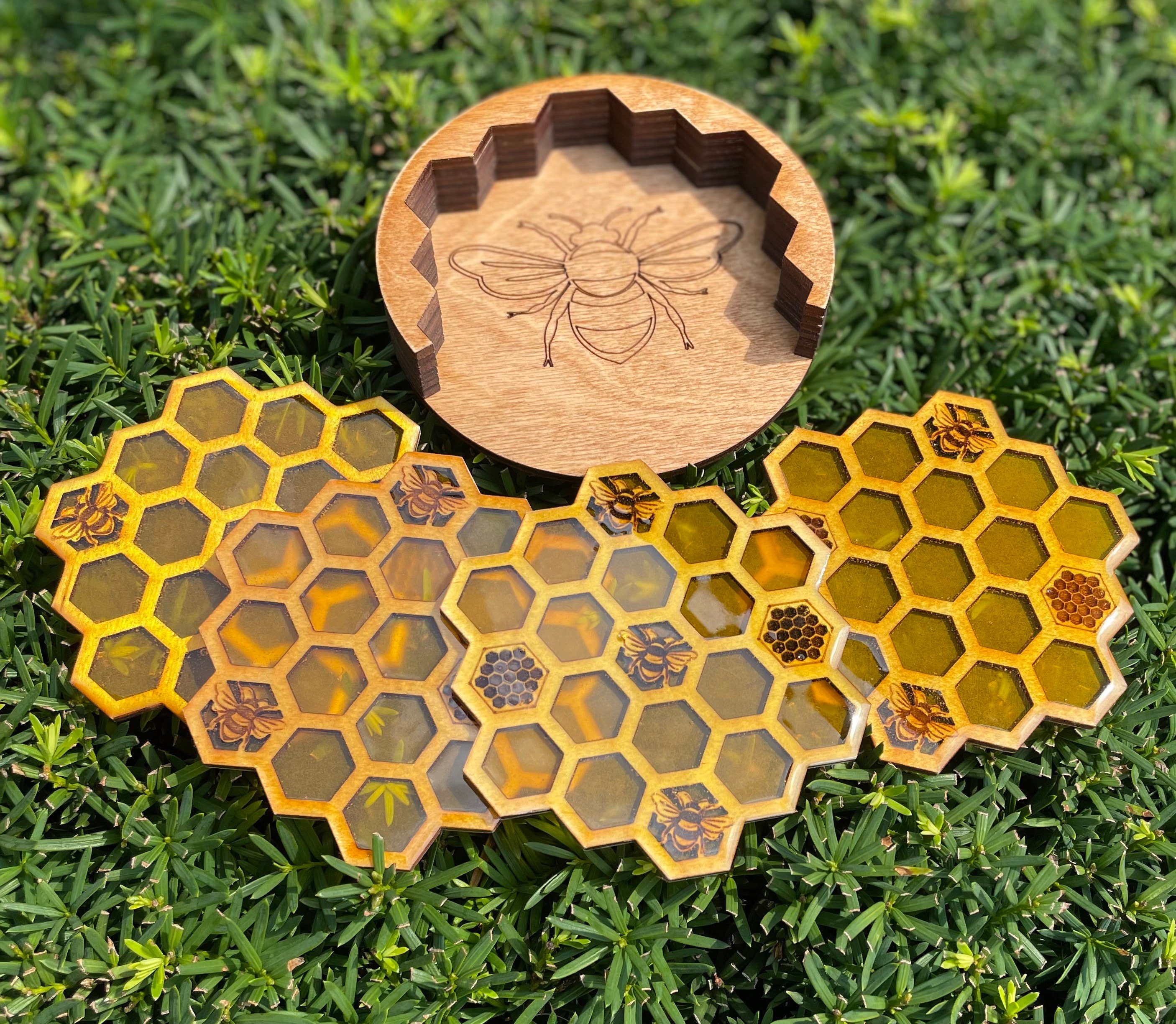 Handmade Honeycomb Bee Coasters