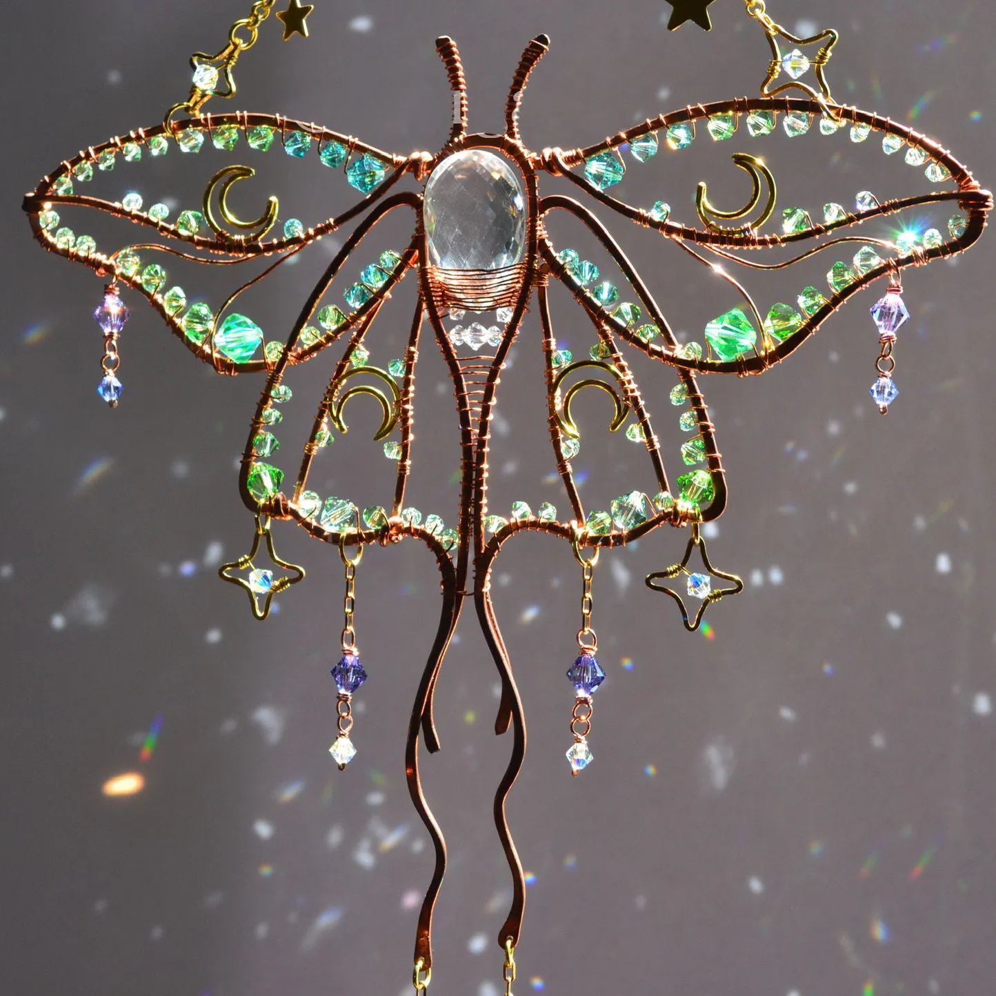 Crystal Luna Moth Suncatcher