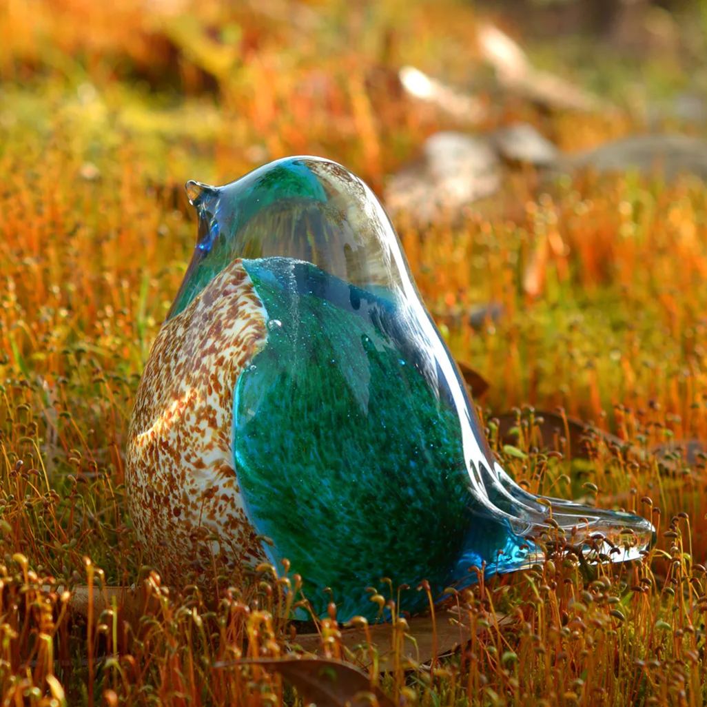 Handmade Blown Glass Bird Figurine