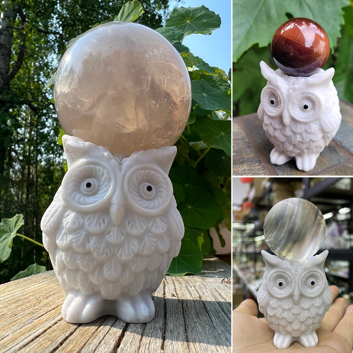 Adorable Owl Crystal Sphere Holder