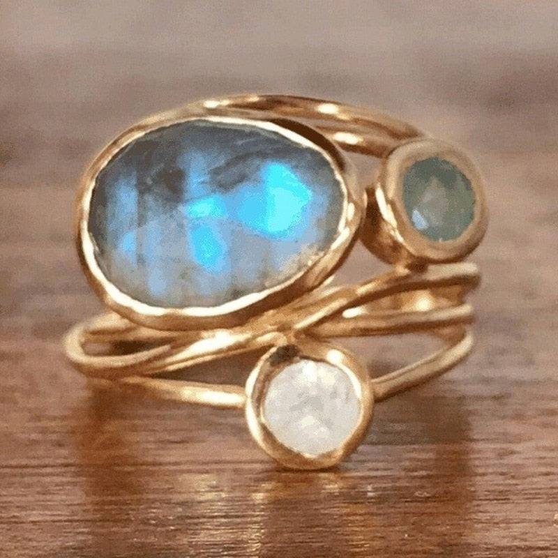 Vintage Aqua Moonstone Ring