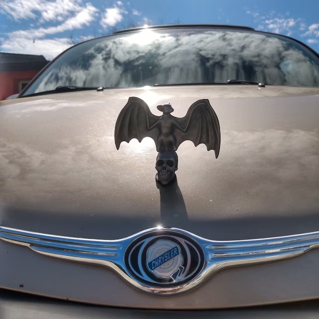 Rare Bat On SkullCar Hood Ornament