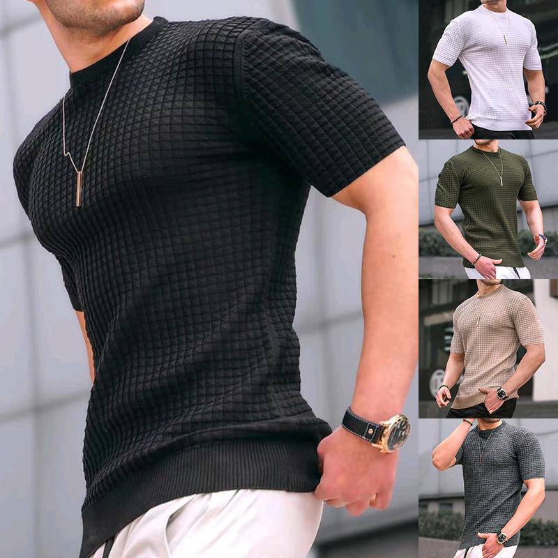 Men's Slim Fit Waffle Crewneck TShirt
