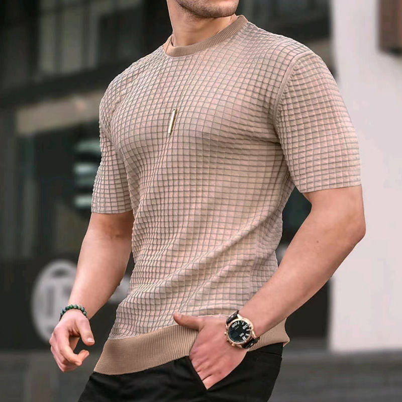 Men's Slim Fit Waffle Crewneck TShirt