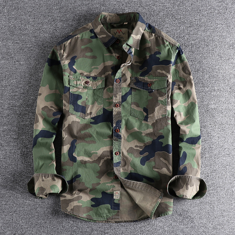 Men Camouflage Cargo Shirts