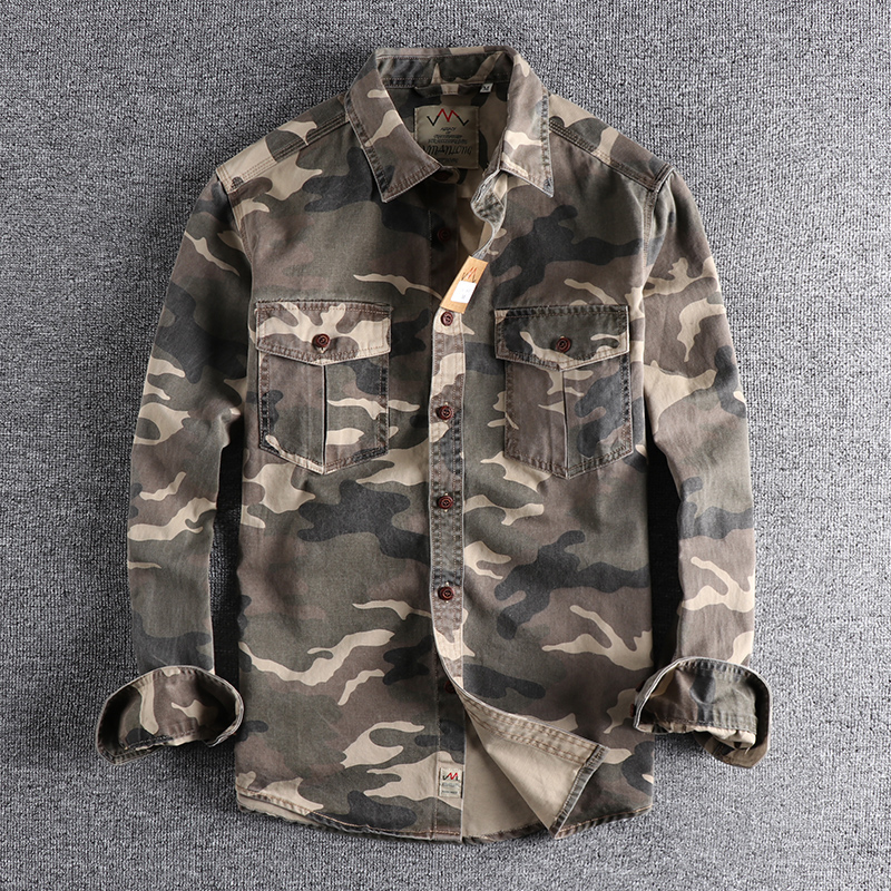 Men Camouflage Cargo Shirts