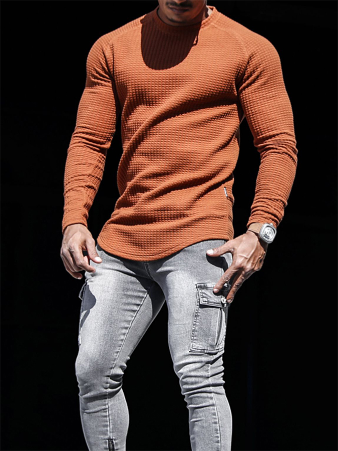 Men's Fitness Long Sleeve Solid Top