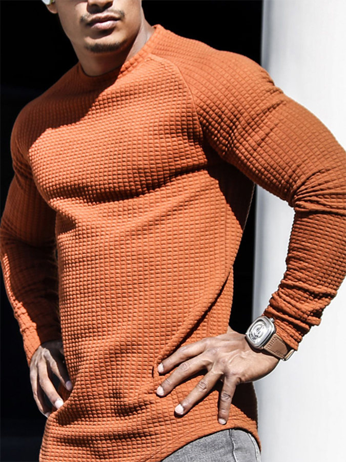 Men's Fitness Long Sleeve Solid Top