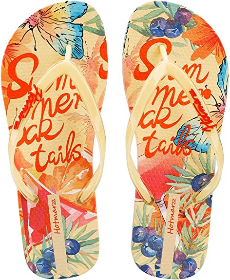 Cloudsteps™ Flip Flops with Soft Soles-Summer Cocktails, 7041 Yellow