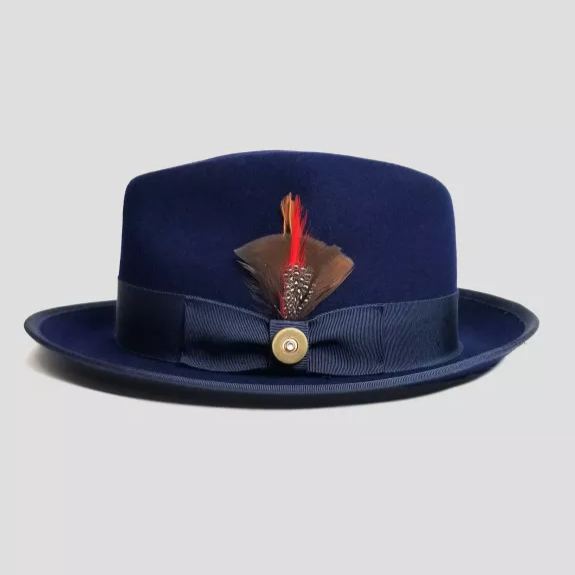 Trilby Fedora – Navy [Fast shipping and box packing]