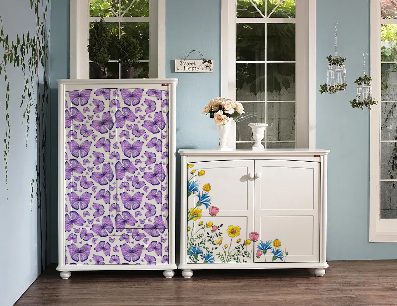 Colorful Flowers Furniture Sticker