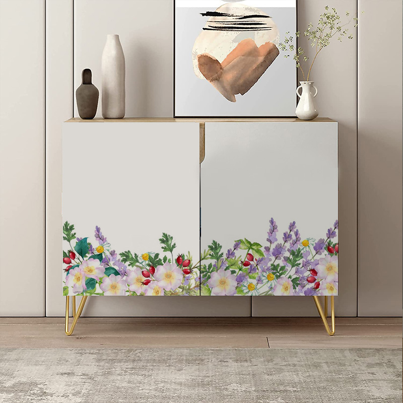 Colorful Burgundy Flower Furniture Sticker