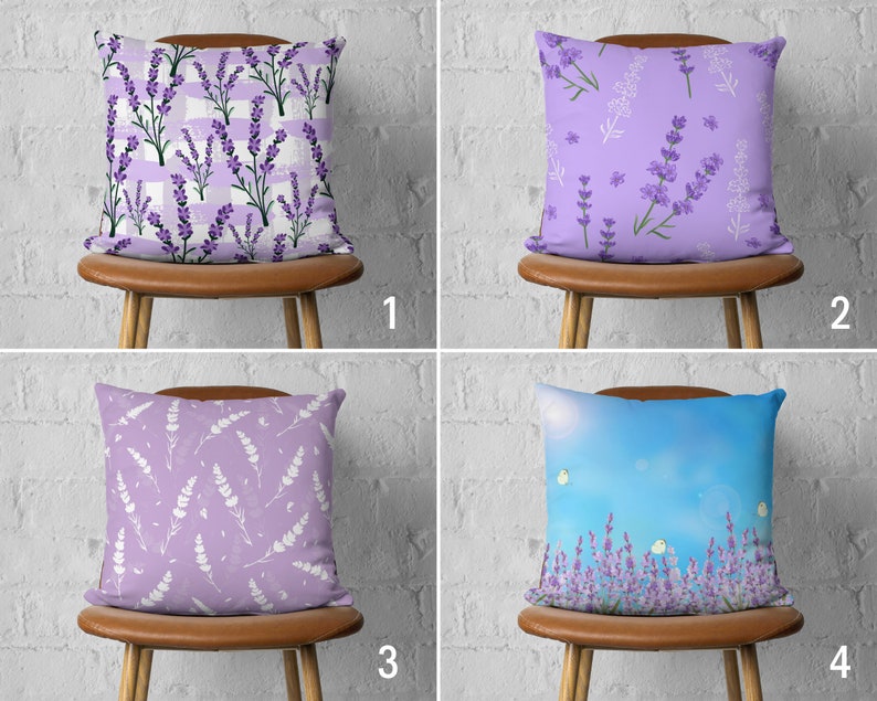 Lilac Lavender Flower Pillow Case, Floral Violet Color Pillow Cover, P