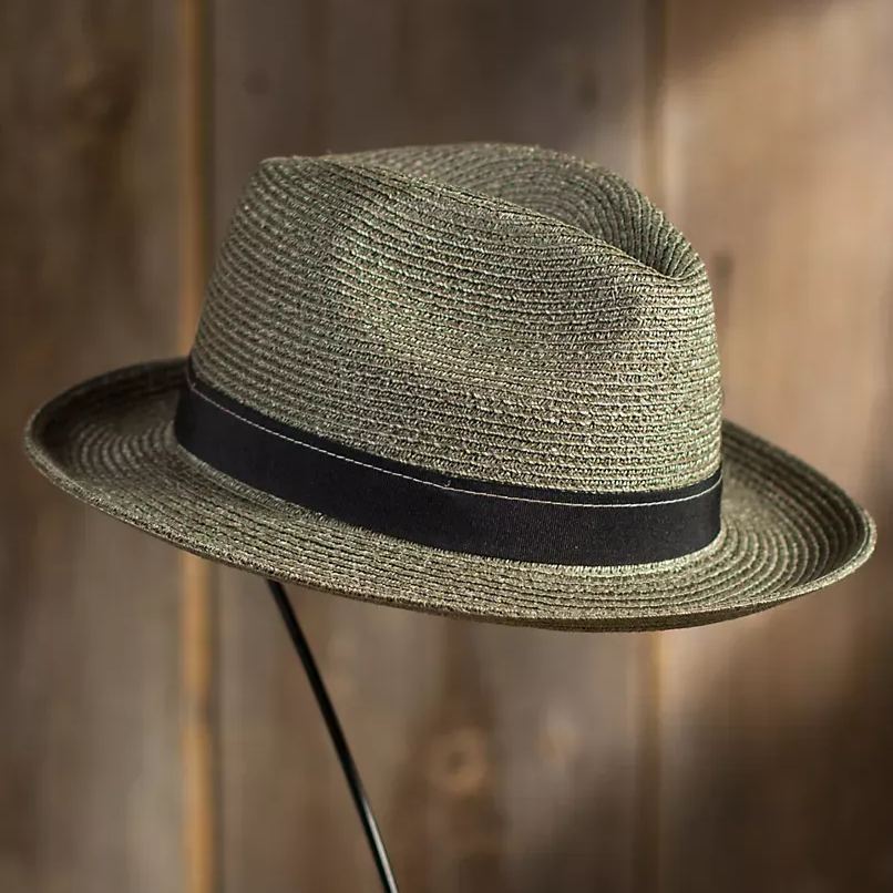 Crushable Straw Fedora Hat