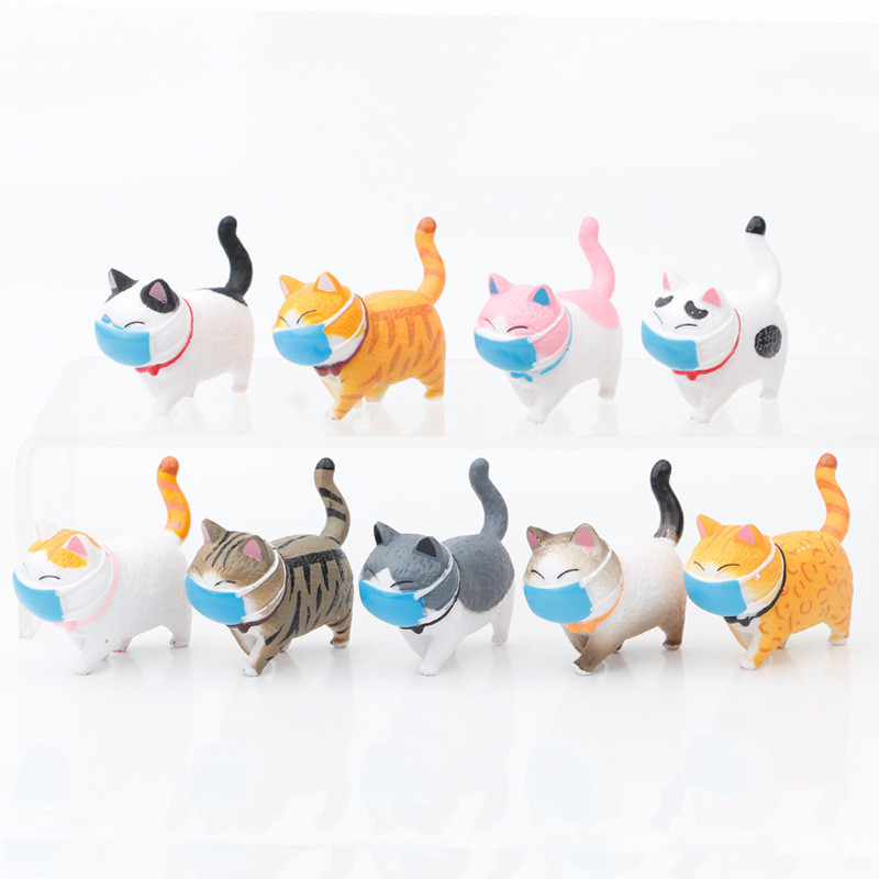 Cute Miniature Cat Characters Toys Cake Topper