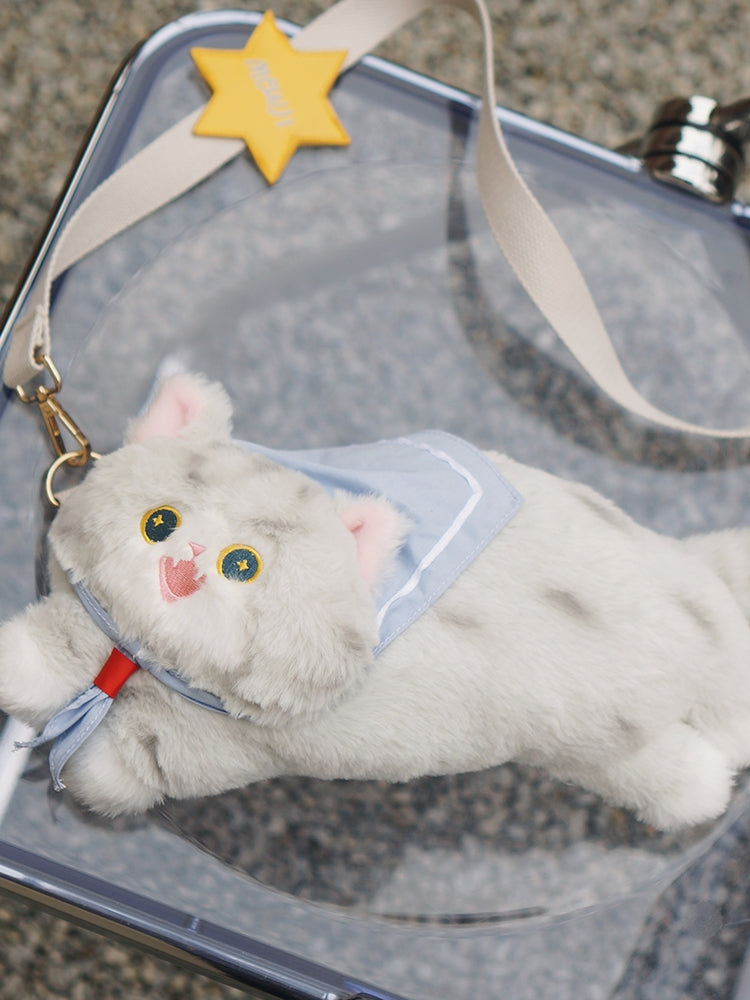 3D Cute Plush Animal Shoulder Bag Cat Cross Body Bag