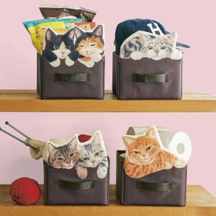 Personalized Foldable Storage Basket with Cute Cat