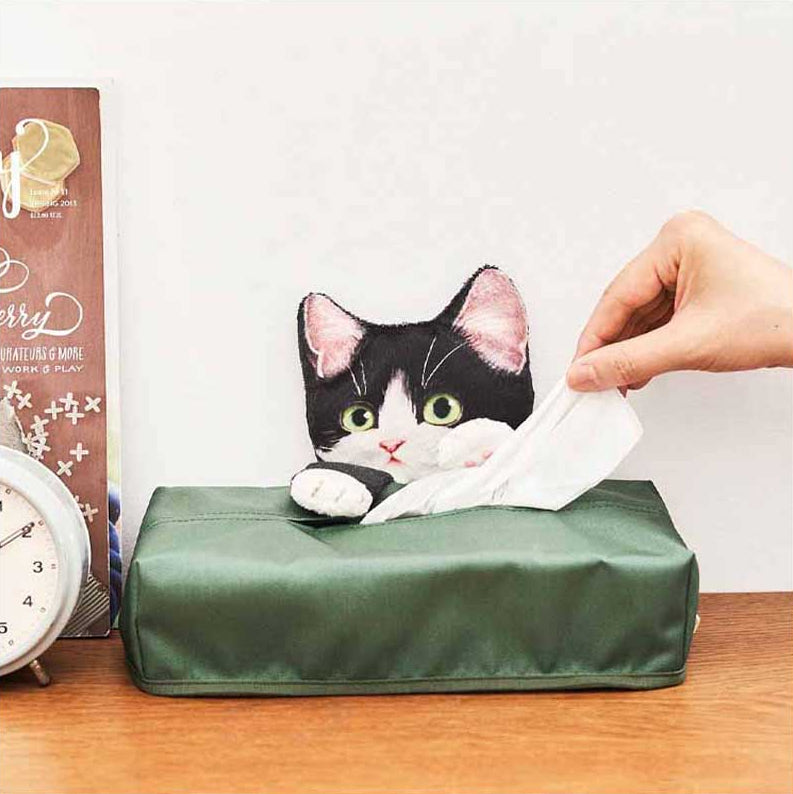 Cute Cat Nylon Tissue Box Cover Dispenser Holder