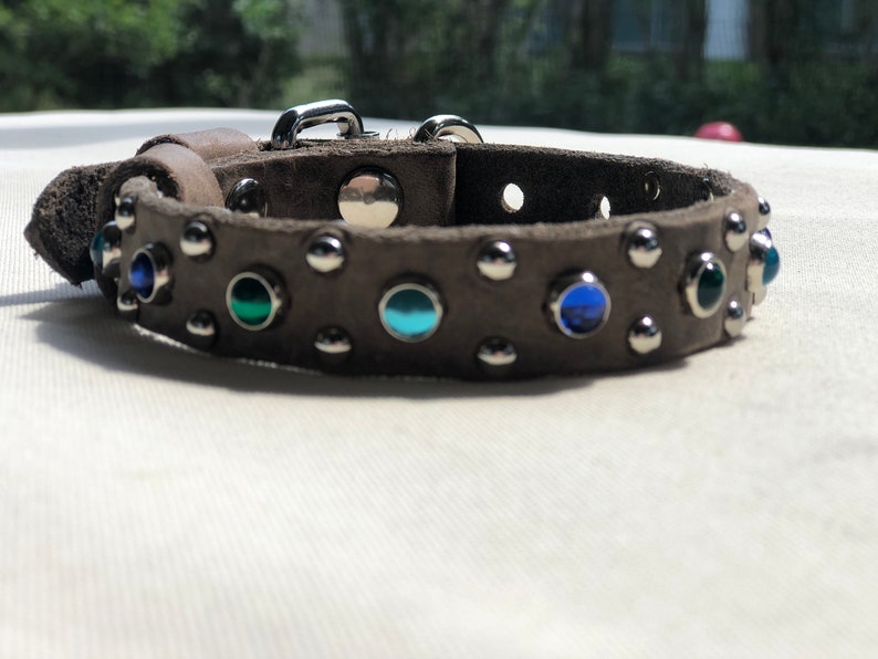 Custom Rustic buckle leather dog collar Style-17