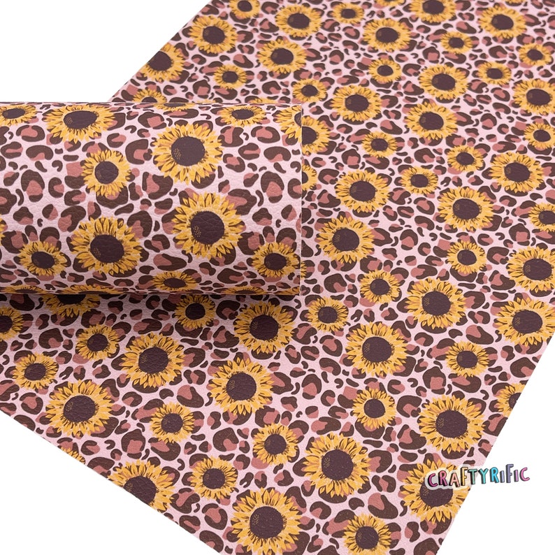 Sunflower Leopard Premium Printed Faux Leather