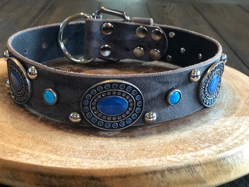 Custom Rustic buckle leather dog collar Style-13