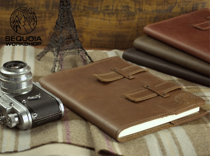 Custom Premium Leather Refillable Journal Cover with A5 Notebook