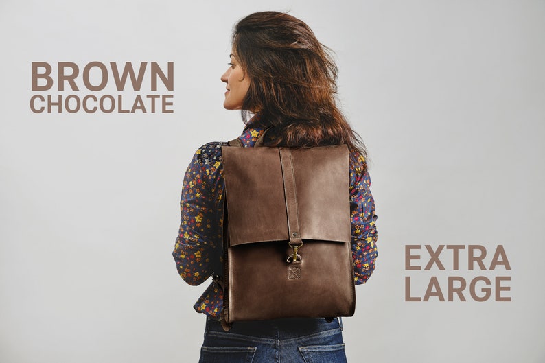 Custom women backpack leather laptop backpack