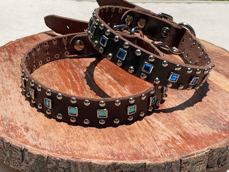 Custom Rustic buckle leather dog collar Style-9