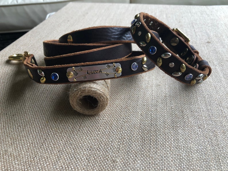 Custom Rustic buckle leather dog collar Style-10