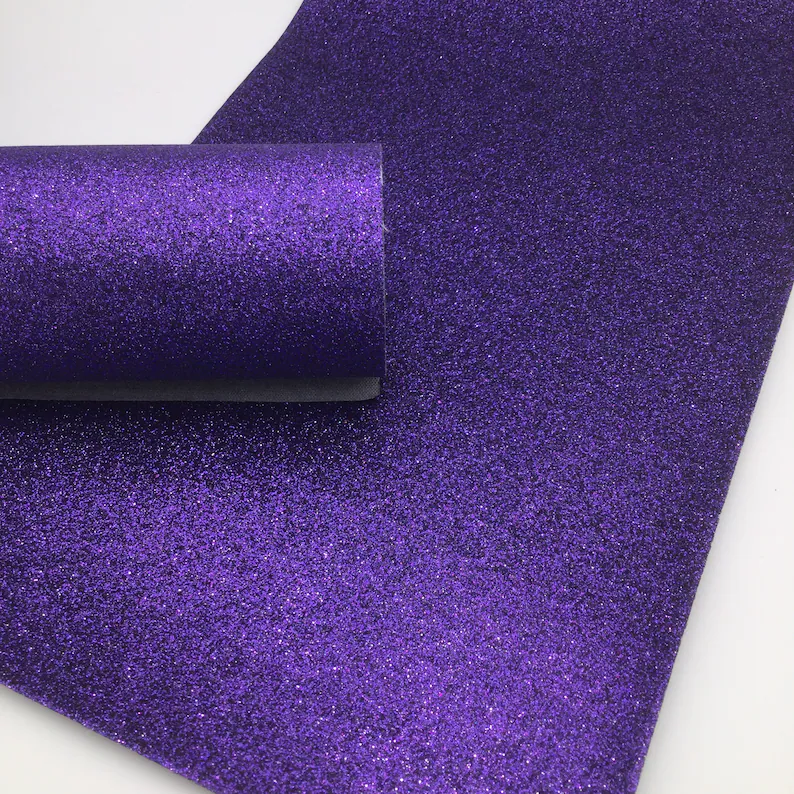 PURPLE FINE Glitter Canvas Sheets, Fine Glitter Fabric