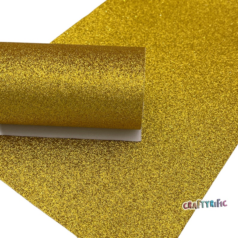 Yellow Gold Fine Glitter Canvas Sheet, Glitter Sheets
