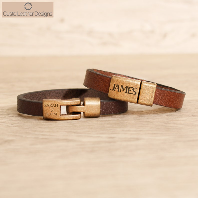Custom Mens Leather Bracelet