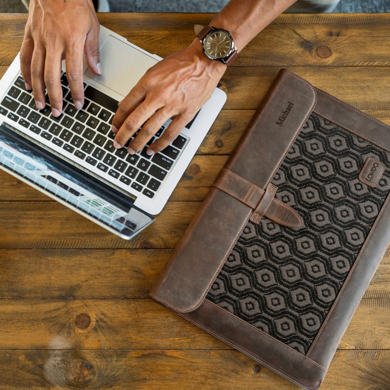 Custom Leather Sleeve Bag for MacBook Pro and Air Style-2