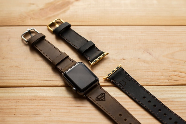 Custom Leather Apple Watch Band Style-7
