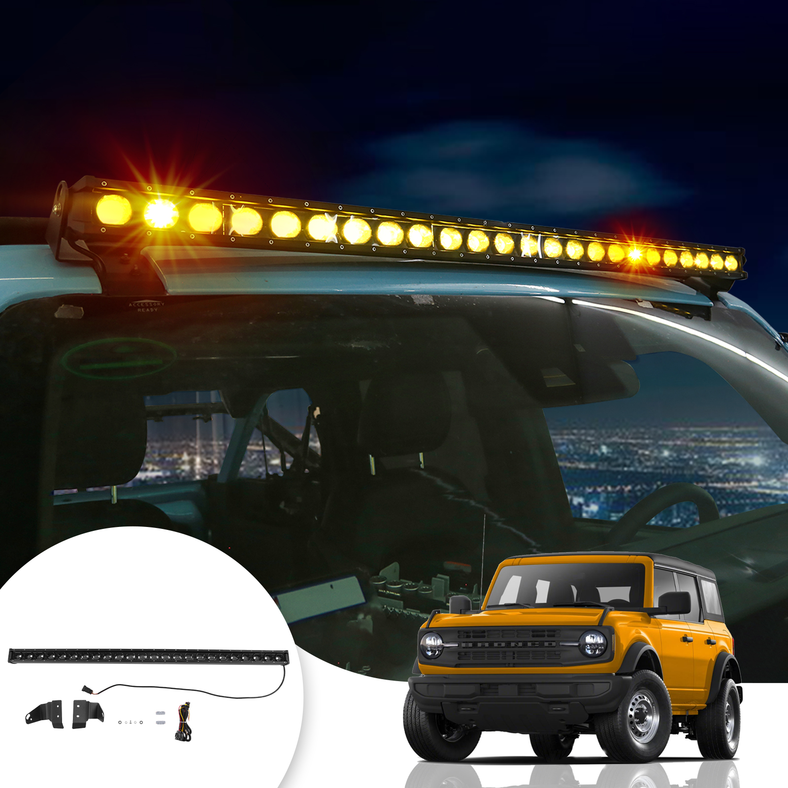 Xipex 2021 2022 2023 Ford Bronco 2/4-Door Roof Bar LED Light Kit